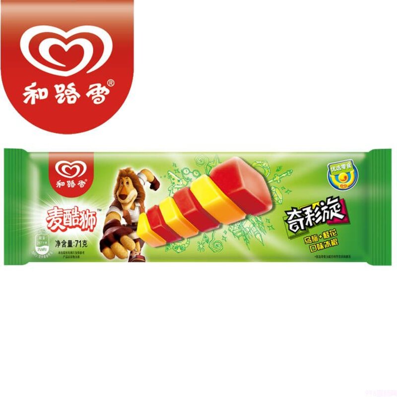 和路雪麦酷狮奇彩旋乌梅+桂花口味冰棍批发 71g 40支(1)