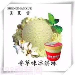 圣蔓雪餐饮桶装雪糕香草味冰淇淋4kg 8