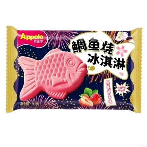 Applo阿波罗鲷鱼烧樱花草莓味冰淇淋 