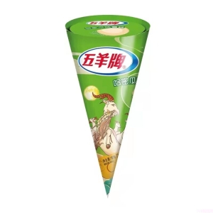 五羊甜筒雪糕批发哈密瓜味 73g 12支