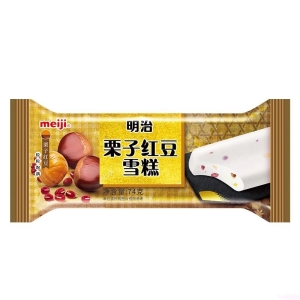 明治栗子红豆雪糕扁条装74g 20支