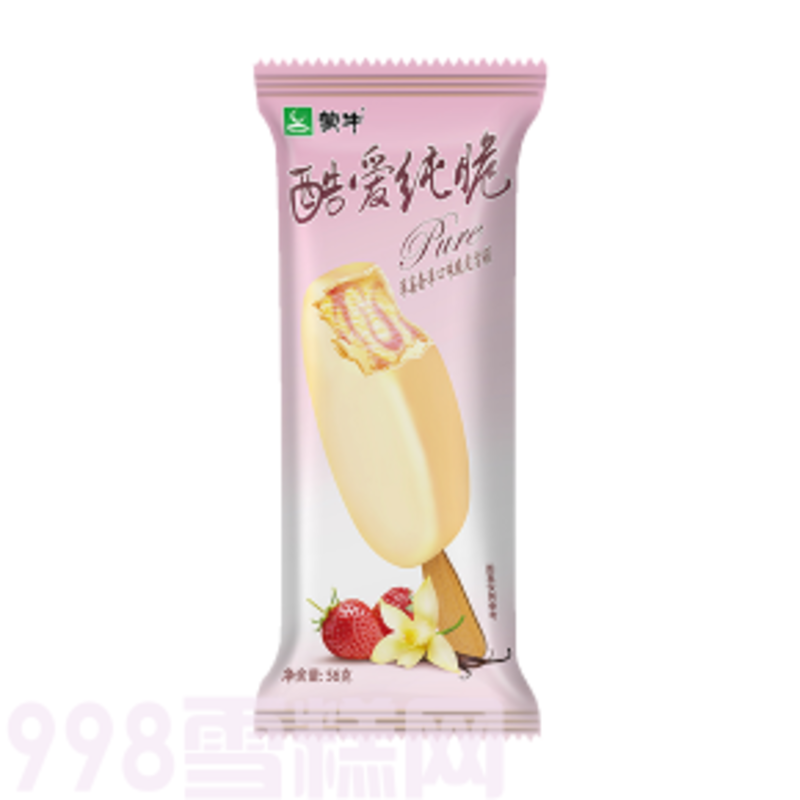 蒙牛酷爱纯脆草莓味脆皮雪糕批发 56g 40支(1)