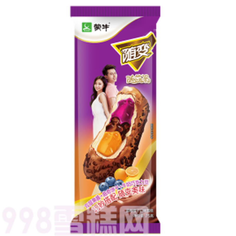 蒙牛随变随芯果蓝莓橙子口味雪糕30支 75g(1)