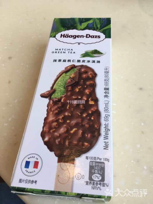哈根达斯抹茶扁桃仁脆皮条  69g  24支